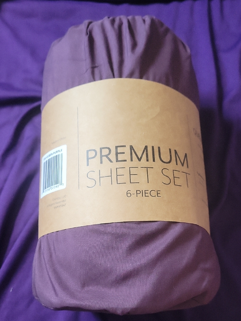 NWT ienjoy Premium Queen Microfiber Sheet Set - Purple -